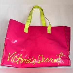 Victoria’s Secret Tote Bag Beach Bag Neon Coral Pink Lime Green Shopper …